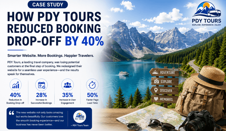 Travel Website Development Company: How PDY Tours Reduced Booking Drop-off by 40%